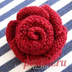 Вязаные цветы. А давайте-ка свяжем спицами розу... (мастер-класс) | Вязальное настроение...