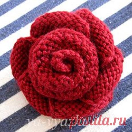 Вязаные цветы. А давайте-ка свяжем спицами розу... (мастер-класс) | Вязальное настроение...