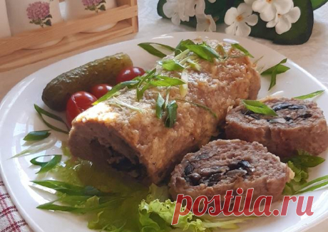 (4) Мясной рулет с грибной начинкой - пошаговый рецепт с фото. Автор рецепта Наталия . - Cookpad