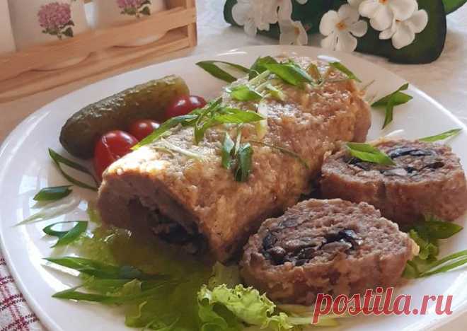 (4) Мясной рулет с грибной начинкой - пошаговый рецепт с фото. Автор рецепта Наталия . - Cookpad