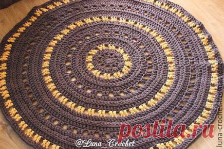 Купить Ковер горчица с шоколадом - разноцветный, ковер ручной работы, коврик для детской