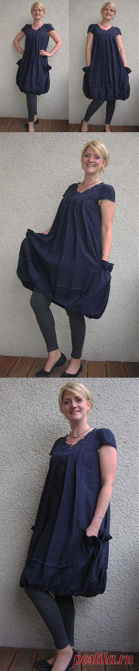 Eco friendly dark blue linen dress tunic от rubuartele на Etsy