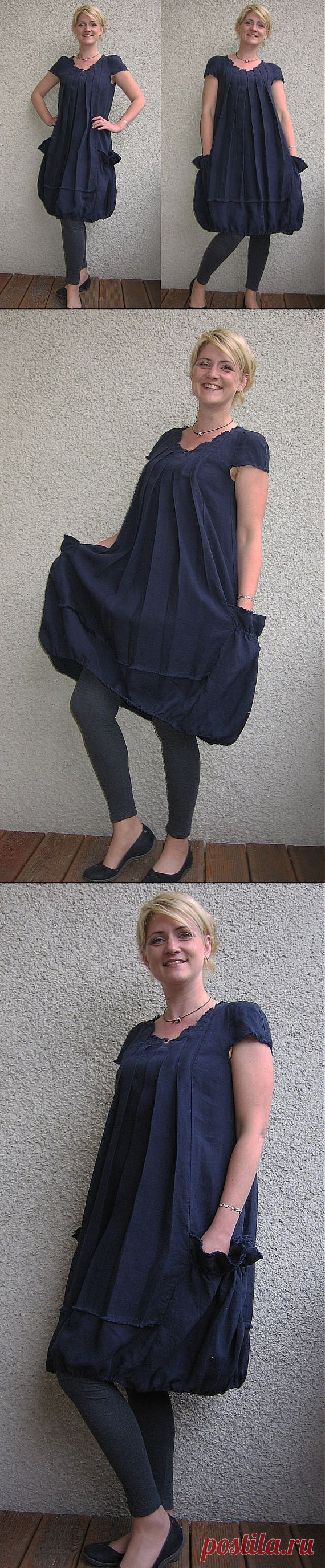 Eco friendly dark blue linen dress tunic от rubuartele на Etsy