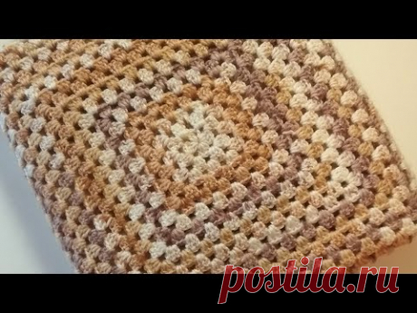 МК Бабушкин квадрат крючком МК плед крючком  МК Рачий шаг #пледкрючком #рачийшаг #бабушкинквадрат