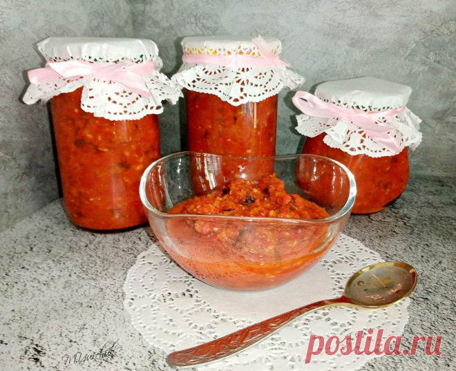Аджика из перца, моркови и чеснока - рецепт автора Марина Юрчук (Рудь)