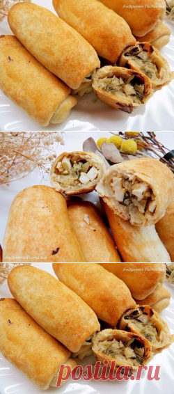 Постные трубочки с капустой