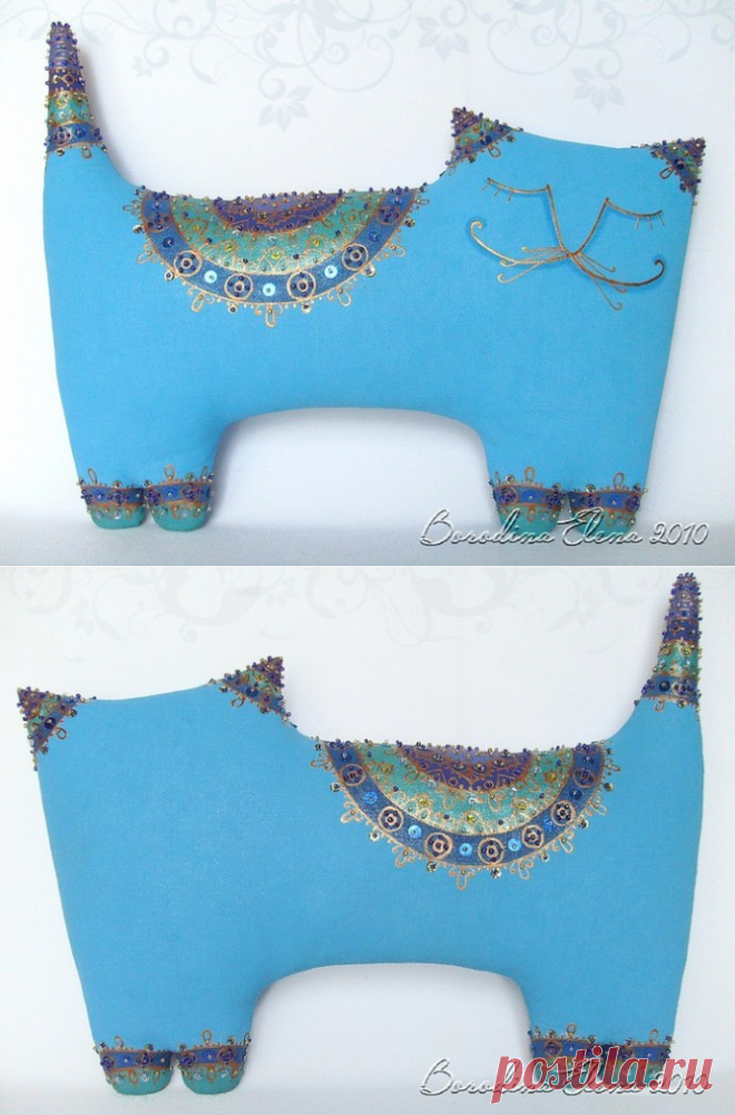 Котыподушки.текстильные диванные коты елены бородиной. | Colors.life