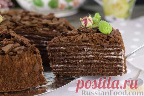 Рецепт: Шоколадный медовик со сметанным кремом на RussianFood.com