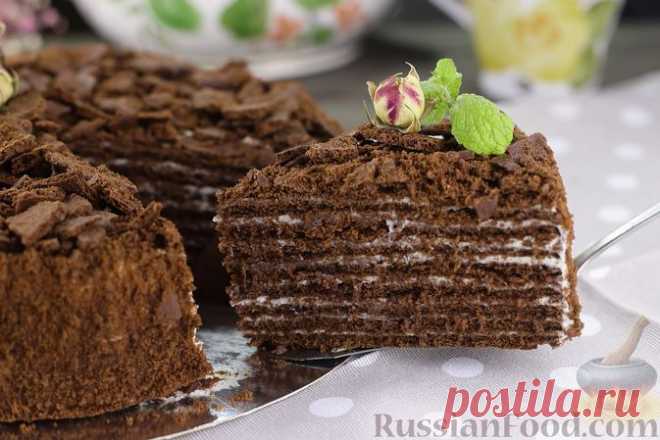 Рецепт: Шоколадный медовик со сметанным кремом на RussianFood.com