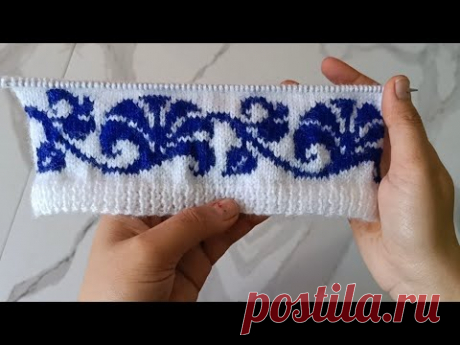 Two colour design for sweater स्वेटर डिजाइन बुनना सीखें