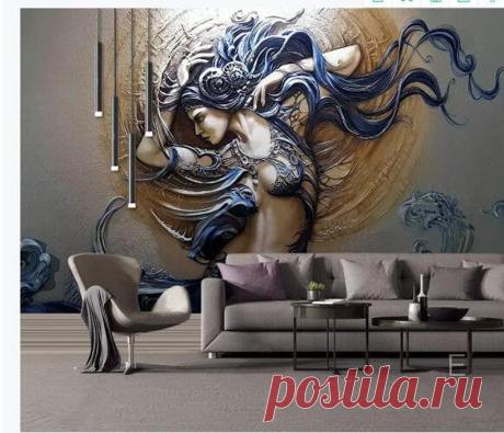 Custom Mural Wallpaper For Walls 3D Stereoscopic Embossed | Etsy