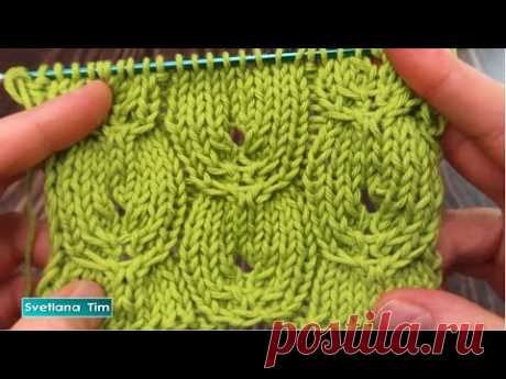 Как связать Узор &quot;Triana&quot; - Узоры Спицами - вяжем вместе каждый ряд узора