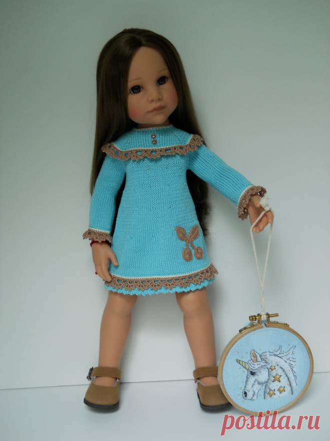 Вязаное платье для куклы Gotz. Мастер-класс