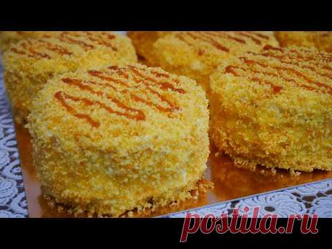 Пирожное НЕЖЕНКА с КАРАМЕЛЬЮ и КРЕМ ЧИЗОМ. Вкусное пирожное на праздник, к чаю, на день рождения