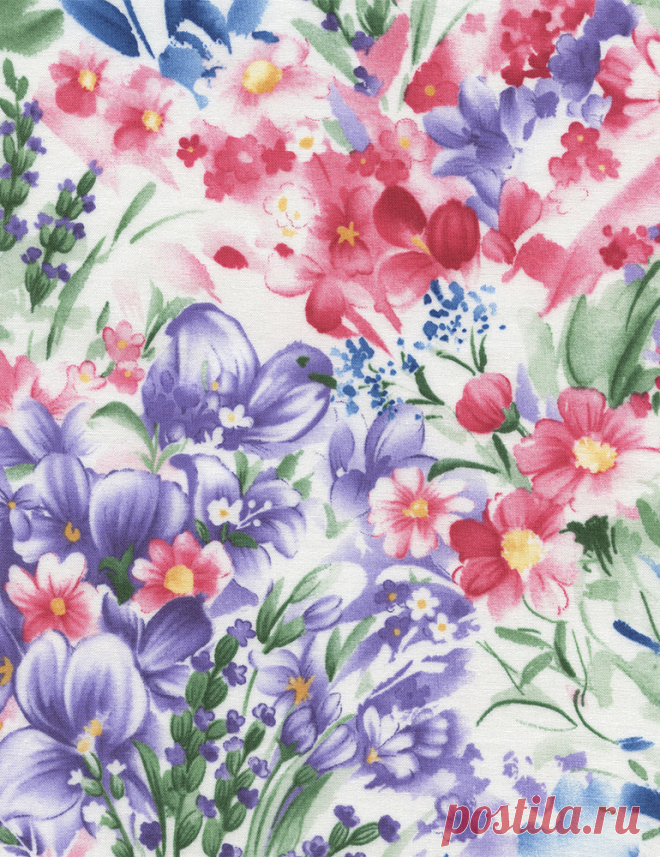 Multi Watercolor Wildflowers Floral Timeless Treasures