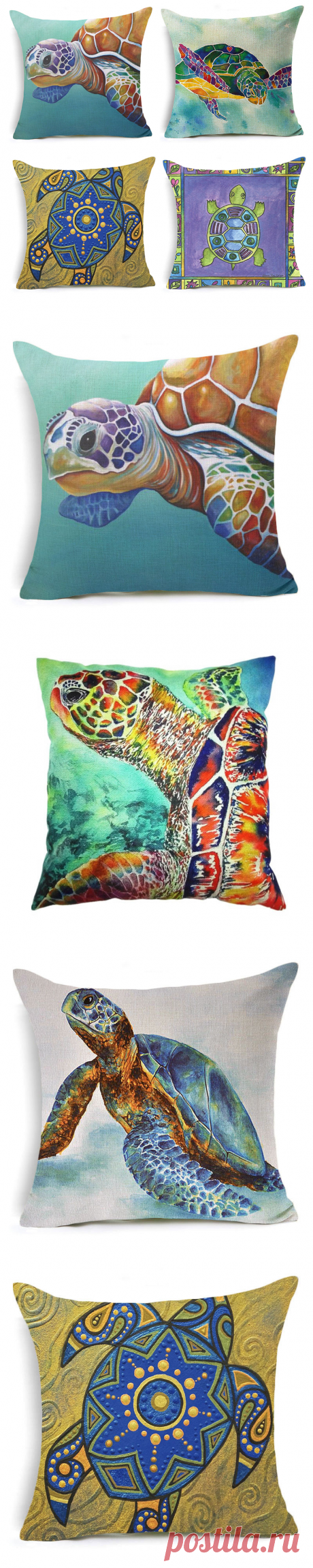 Симпатичные и прекрасный хлопок белье Наволочки море Наволочки 18х18 животных Черепаха талии Пледы Подушки Детские крышка купить на AliExpress
