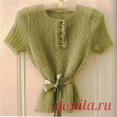Gksia — Ажурная кофточка из кид-мохера.