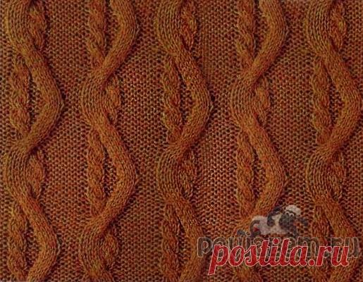 Узор спицами «Веселые косички»