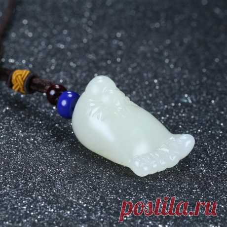 Natural Hetian jade-hand-carved ankle pendant-woman | Etsy