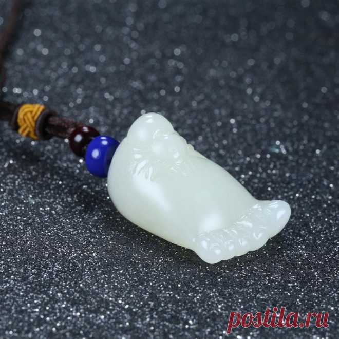 Natural Hetian jade-hand-carved ankle pendant-woman | Etsy