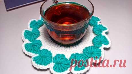 САЛФЕТКА-ПОДСТАВКА КРЮЧКОМ #салфеткакрючком #вязаниекрючком #схемыузоров #схемасалфетки #вязание