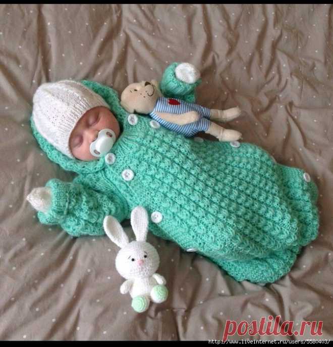 КОНВЕРТ ДЛЯ НОВОРОЖДЕННОГО СПИЦАМИ