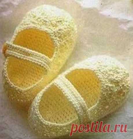 Пинетки-туфельки крючком