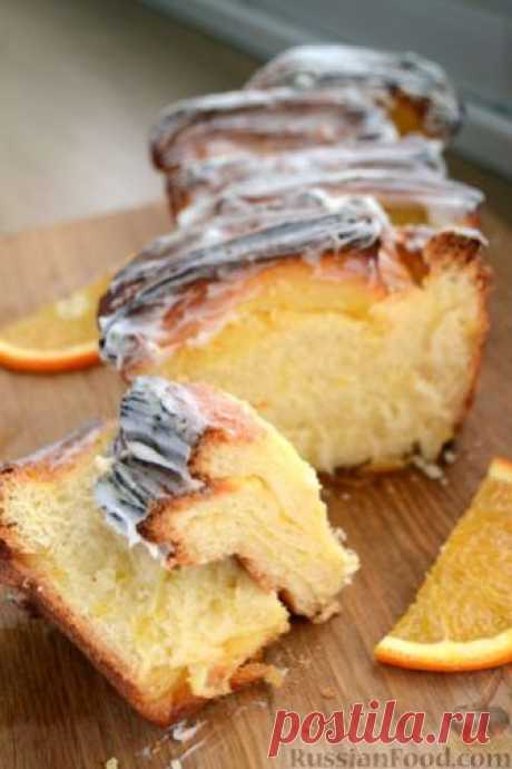 Рецепт: Цитрусовый пирог "Гармошка" из дрожжевого теста на RussianFood.com