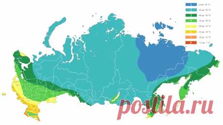 Карта климатических зон России
