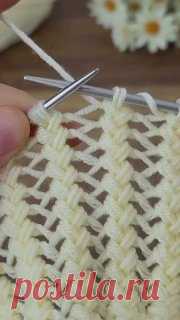 Классная разновидность вертикальных дорожек 🪡 #вязание  • #дорожка