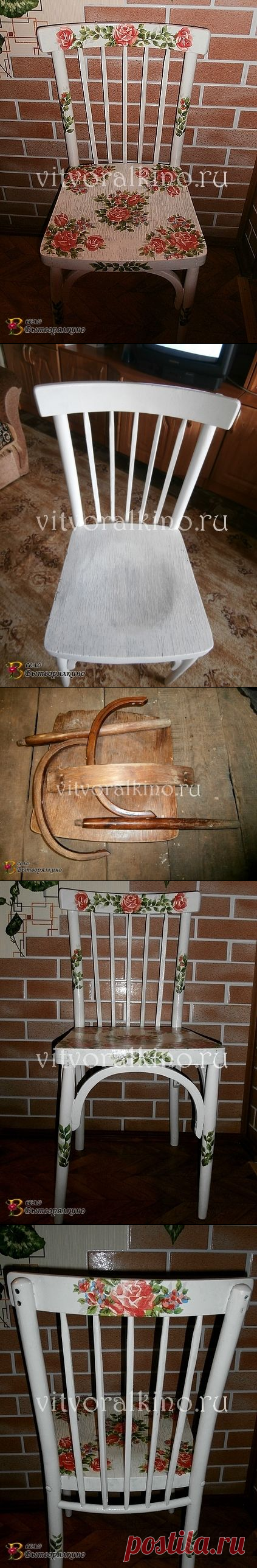Реставрация стула в технике декупаж