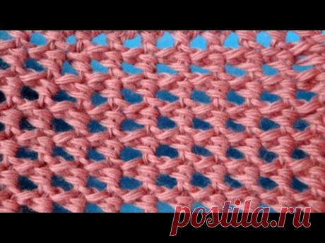 Вязание крючком - Тунисское вязание - Нежный ажур тунисским крючком – Узор 28
