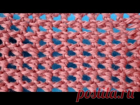 Вязание крючком - Тунисское вязание - Нежный ажур тунисским крючком – Узор 28