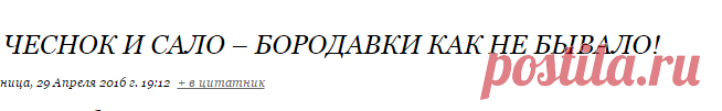 ЧЕСНОК И САЛО – БОРОДАВКИ КАК НЕ БЫВАЛО!