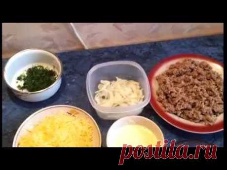 Пицца с мясным фаршем. Видео рецепт.