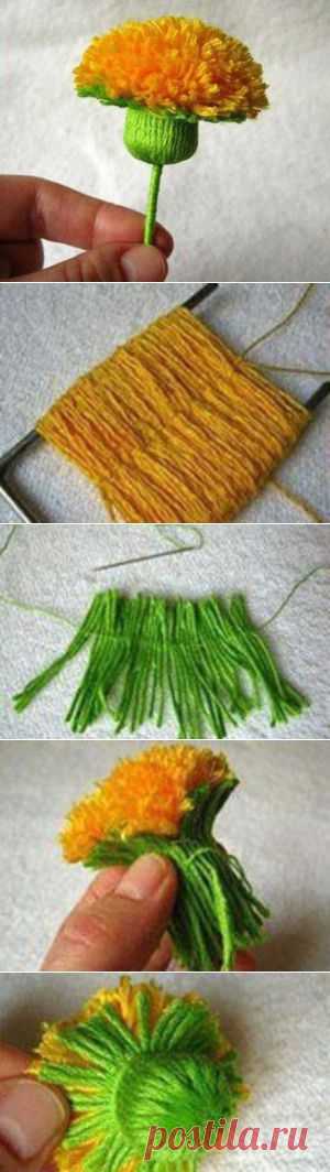 Одуванчик из ниток, МК | ЖЕНСКИЙ МИР