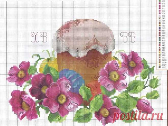 Вышивки крестом Пасхальный кулич. Схемы вышивки крестом пасха  pdf