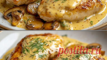 Cea mai fragedă carne de pui în sos cremos de ciuperci… O mâncare gustoasă și ușoară – Recipes