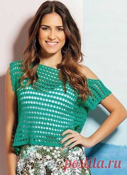 Openwork crocheted mesh top. Top Crochet patterns selection |