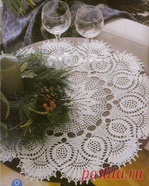 Вяжем салфетку крючком. Схема - Для уюта в доме
