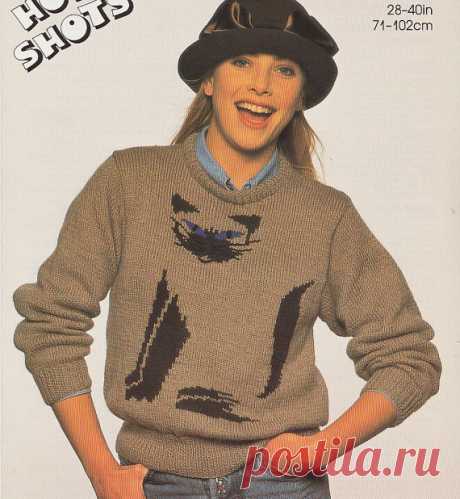 vintage siamese cat knitting pattern sweater jumper for women or men adults dk This is a PDF file containing a copy of the patterns for a gorgeous Siamese cat sweater.    The sweater is knit in DK yarn and cover sizes 71-102cm/28-40 inches.    The file will be available for instant download once payment is received.    Thanks very much for looking.