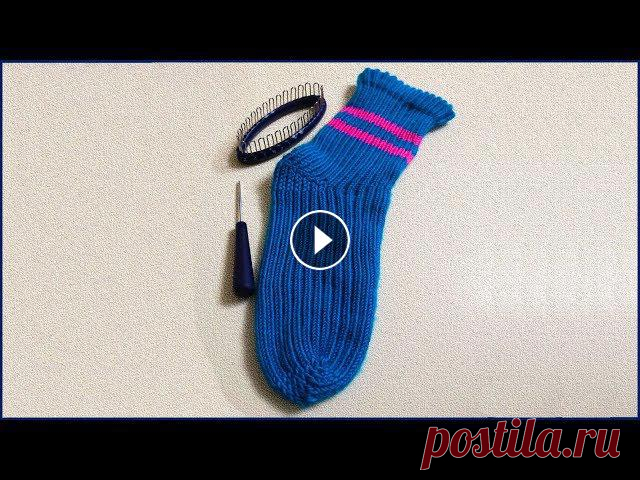 Вязание носков на приспособлении. Вязание носков на луме. Часть 1. Making socks. Part 1. Обозначения на приспособление нанесла лаком для ногтей с помощью зубочистки. Понемногу становится популярным вязание на приспособлении (луме) некоторы...