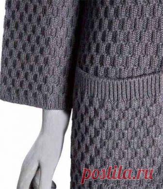 Плотный узор для пальто или жакета Плотный узор для пальто или жакета А также для кофты или жилетки. Очень простой плотный узор, который можно использовать для теплых вещей: пальто, жакетов, теплых свитеров и пуловеров. А также пледов, сумочек, корзинок…...