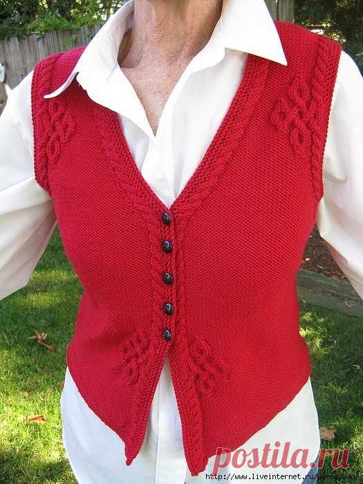 Жилет из журнала Knitters 72 oт Stitch спицами.