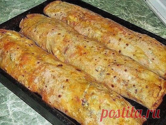 "Фаршированный" лаваш запечённый в духовке