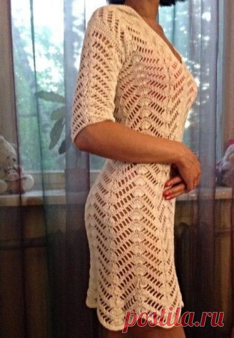 Красивое платье крючком. Схема