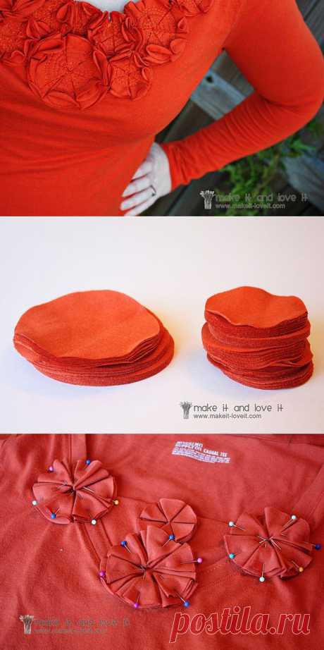 &quot;Розовый сад&quot;, или переделка надоевшей футболки | Умелые ручки