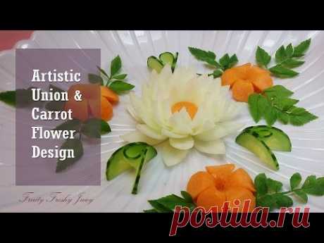 Künstlerische Zwiebel & Karotten Blumen Design
