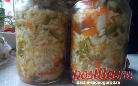 Овощной салат на зиму из капусты,помидор,болгарского перца...Очень вкусно!