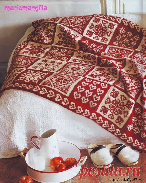 Красивый плед с жаккардом
